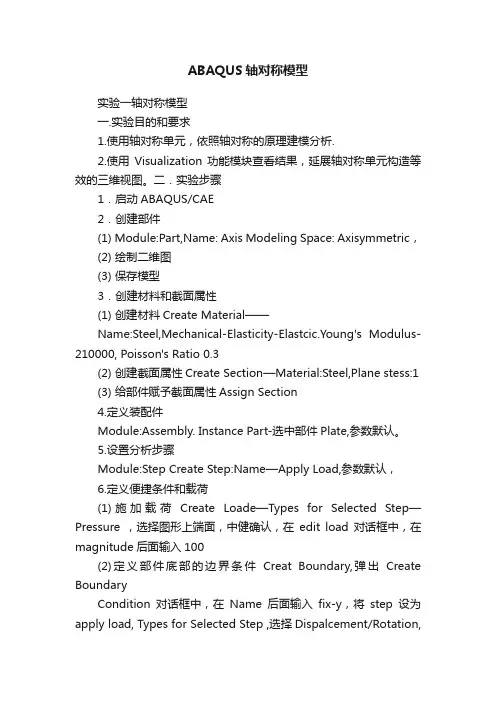 ABAQUS轴对称模型