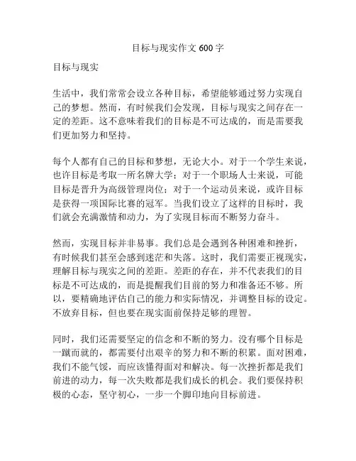 目标与现实作文600字