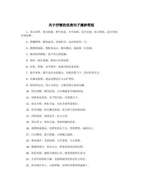 关于抒情的优美句子摘抄简短