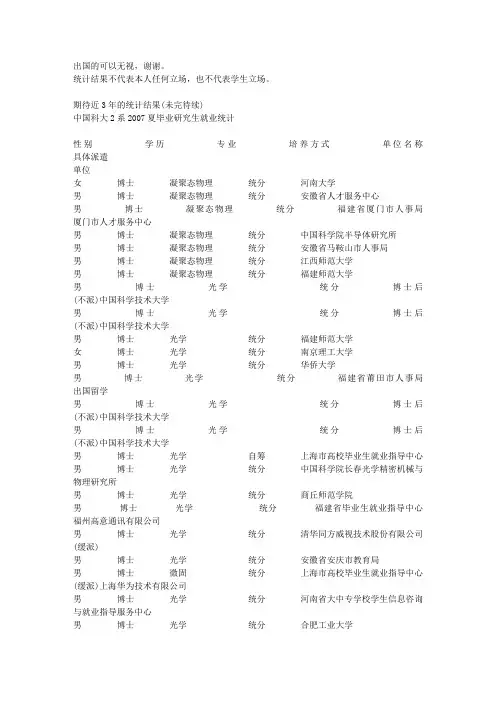 中科大国内研究生就业去向(半数硕士转博,博士到三流高效)