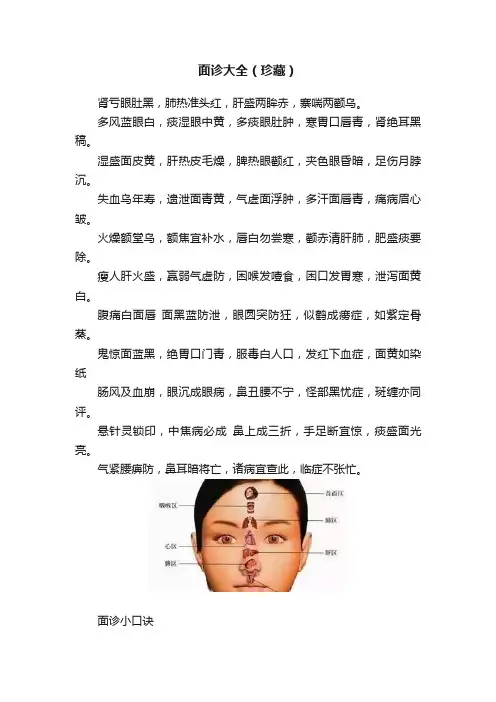 面诊大全（珍藏）