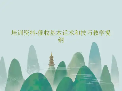 培训资料-催收基本话术和技巧教学提纲24页PPT