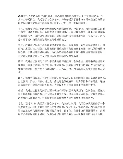 关于经济工作会议的感想