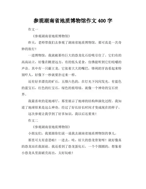 参观湖南省地质博物馆作文400字