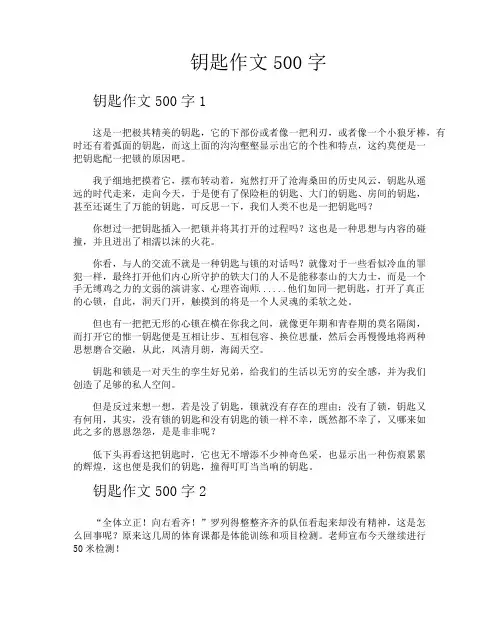 钥匙作文500字