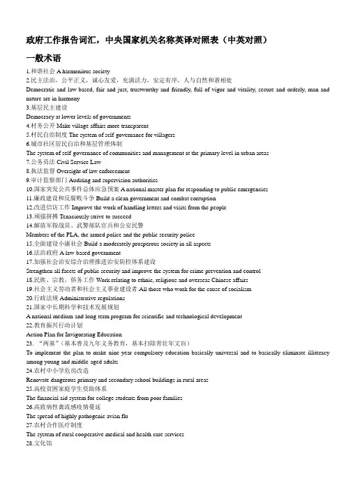 办公常用词汇