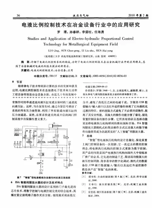 电液比例控制技术在冶金设备行业中的应用研究