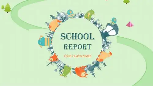 最适合老师使用的PPT课件模板 (7)学期报告SCHOOL Report