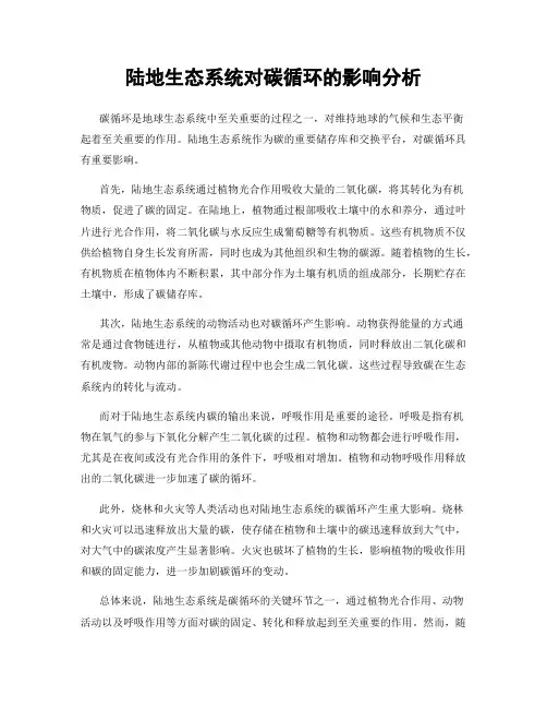 陆地生态系统对碳循环的影响分析
