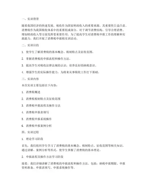 消费税的申报税实训报告