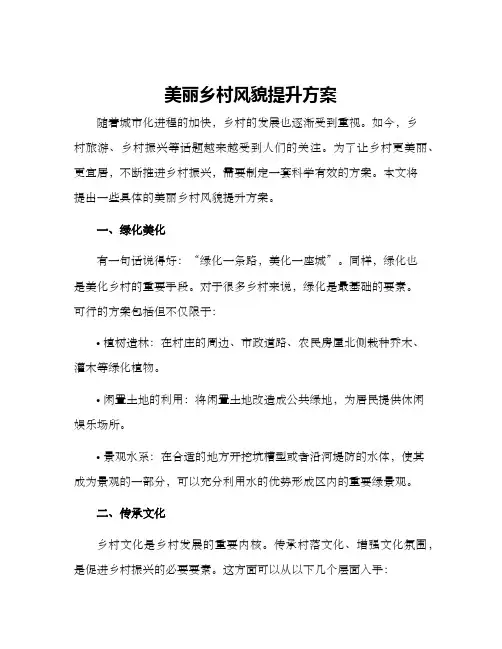 美丽乡村风貌提升方案