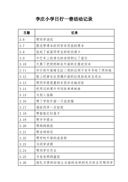 日行一善活动记录