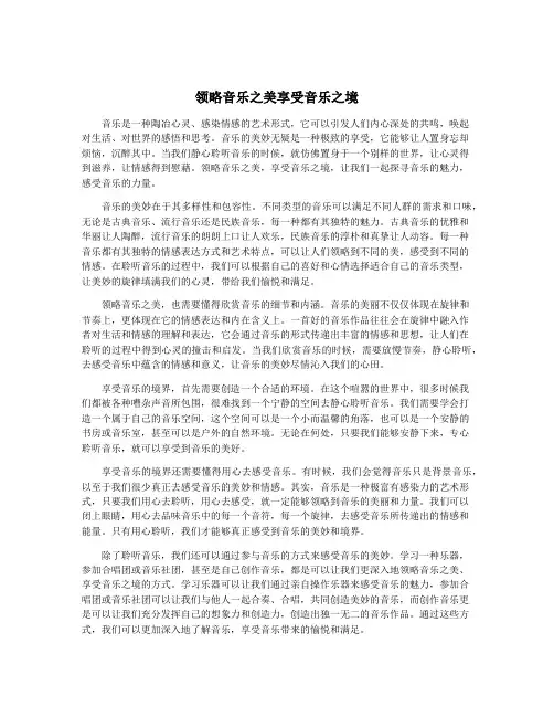 领略音乐之美享受音乐之境
