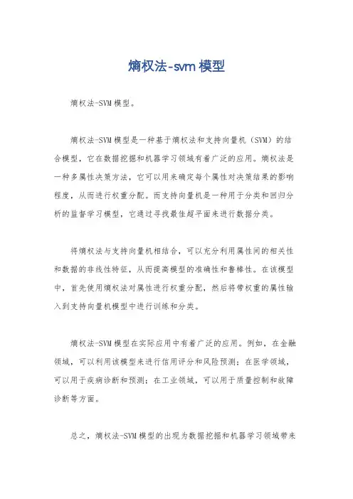 熵权法-svm模型