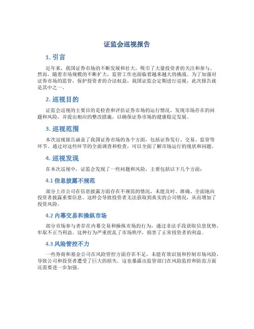 证监会巡视报告