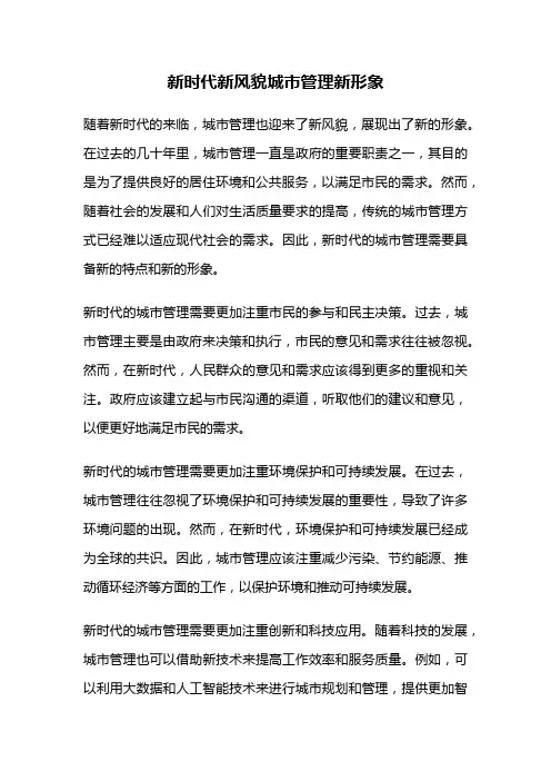 新时代新风貌城市管理新形象