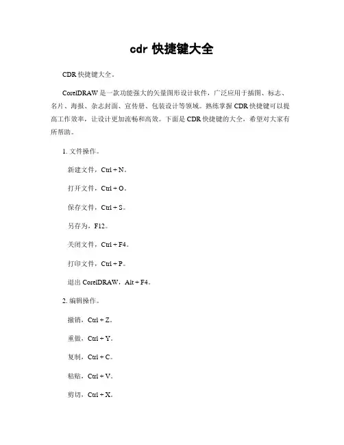 cdr快捷键大全