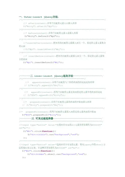jquery精品笔记-推荐下载