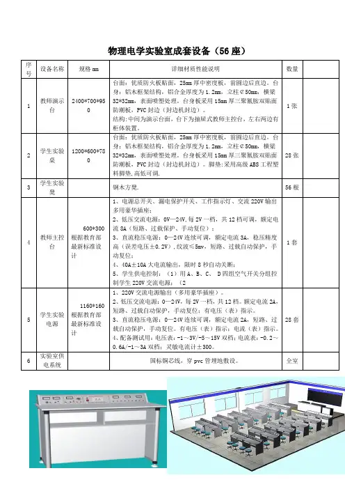 物理电学实验室成套设备(56座)