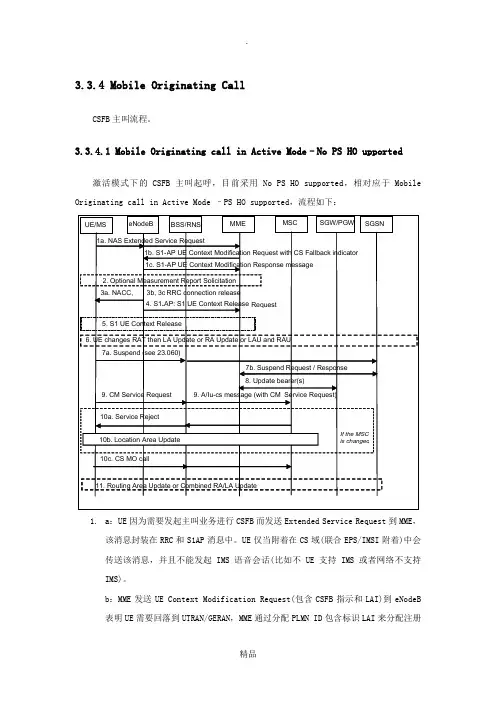 CSFB信令流程(常用)