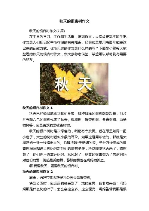 秋天的银杏树作文