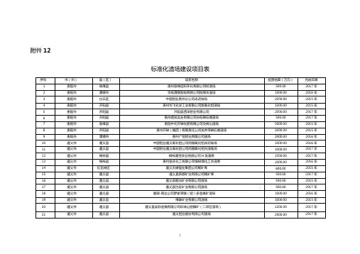 标准化渣场建设项目表