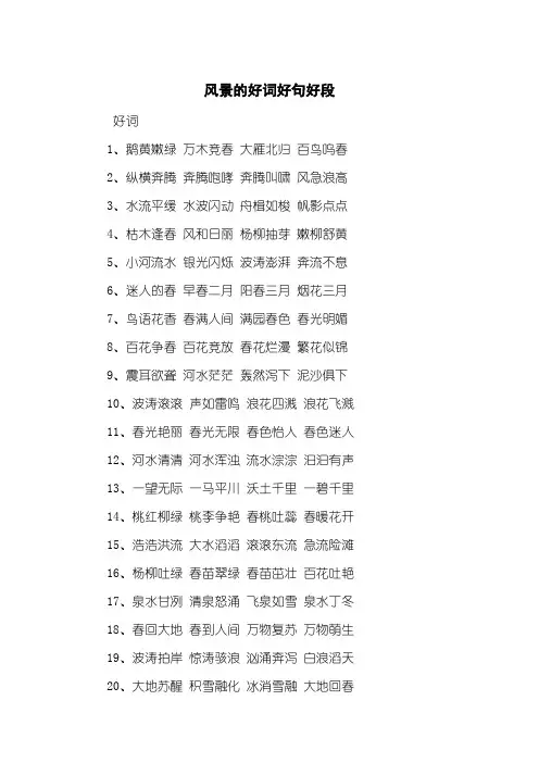 风景的好词好句好段