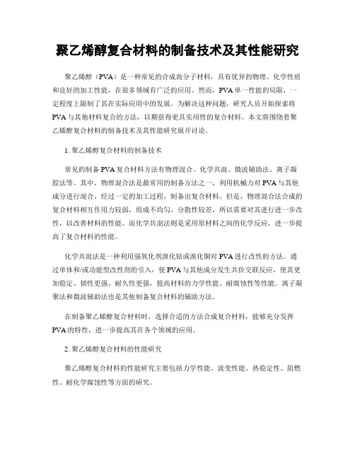 聚乙烯醇复合材料的制备技术及其性能研究