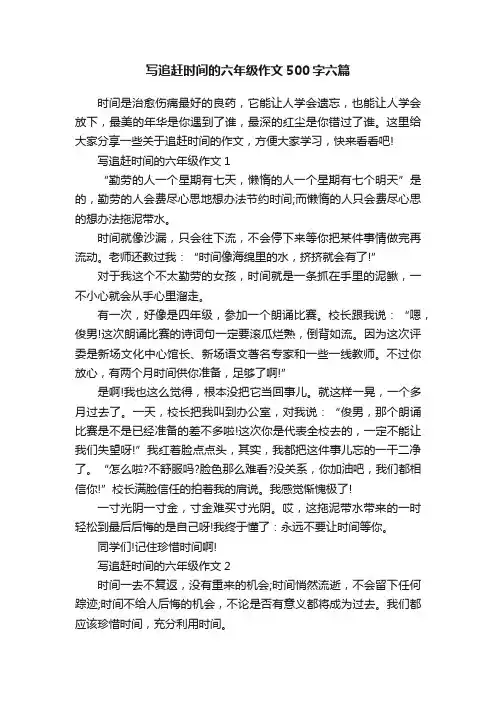 写追赶时间的六年级作文500字六篇