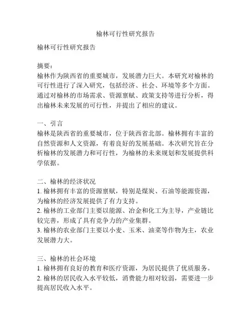 榆林可行性研究报告