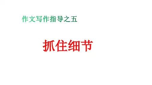 作文指导：抓住细节