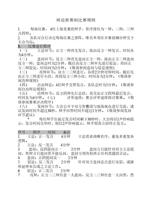 辩论赛新赛制