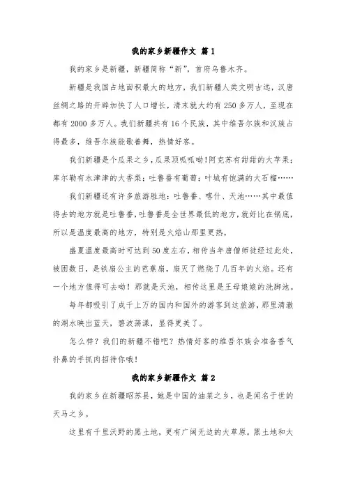 介绍我的家乡新疆作文800字高中