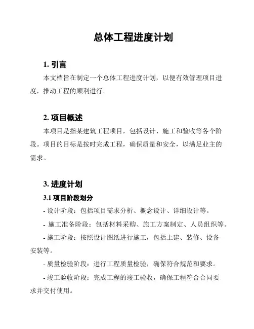 总体工程进度计划