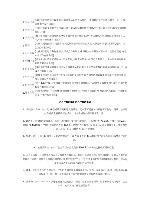 十大户外广告传媒