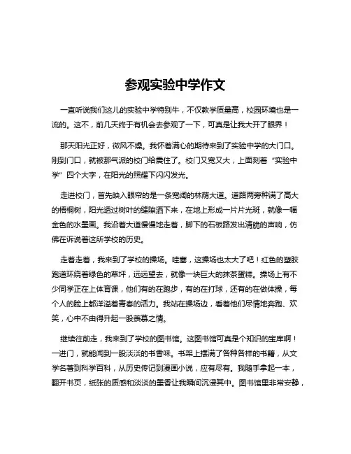 参观实验中学作文