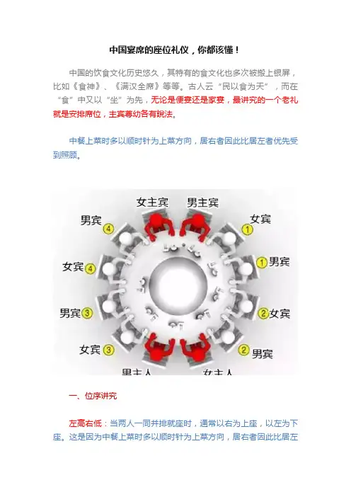 中国宴席的座位礼仪，你都该懂！