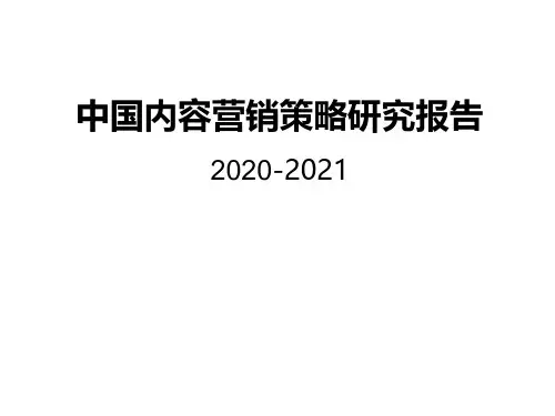 2020-2021年中国内容营销策略研究报告