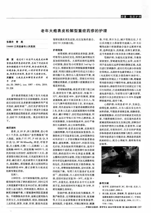 老年大疱表皮松解型重症药疹的护理