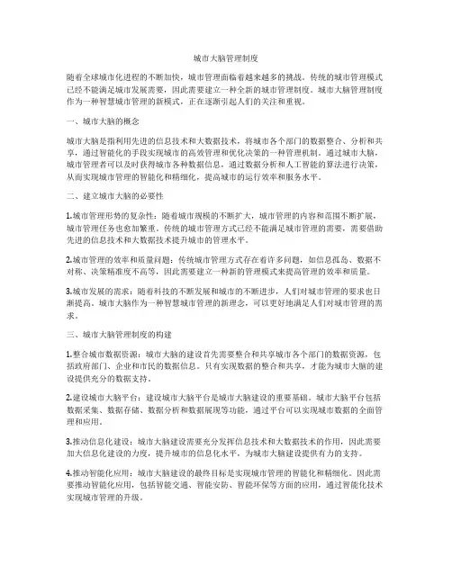 城市大脑管理制度