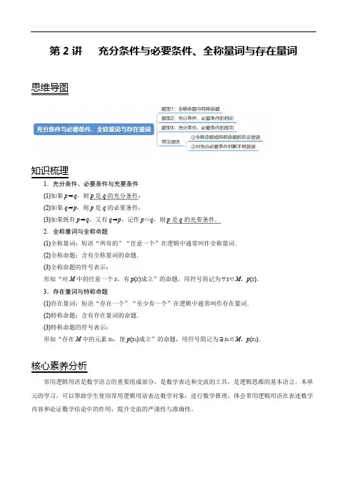 第02讲 充分条件与必要条件、全称量词与存在量词(解析版)