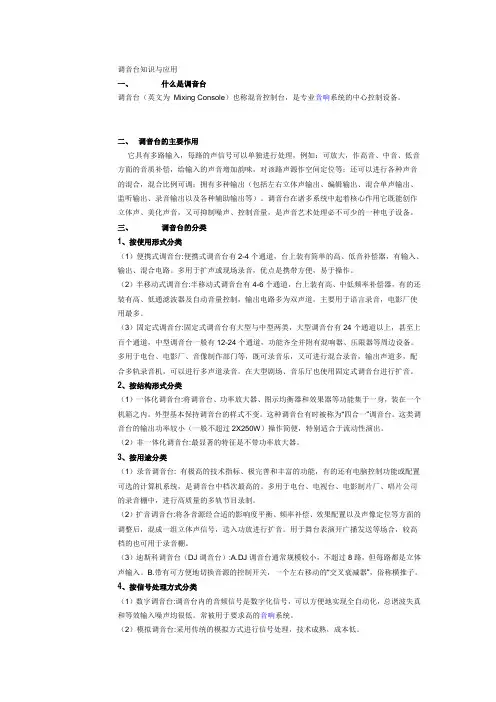 调音台知识与应用