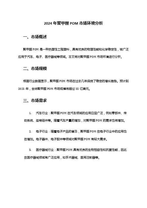 2024年聚甲醛POM市场环境分析