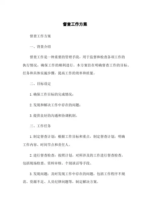 督查工作方案