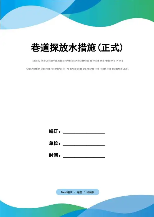 巷道探放水措施(正式)