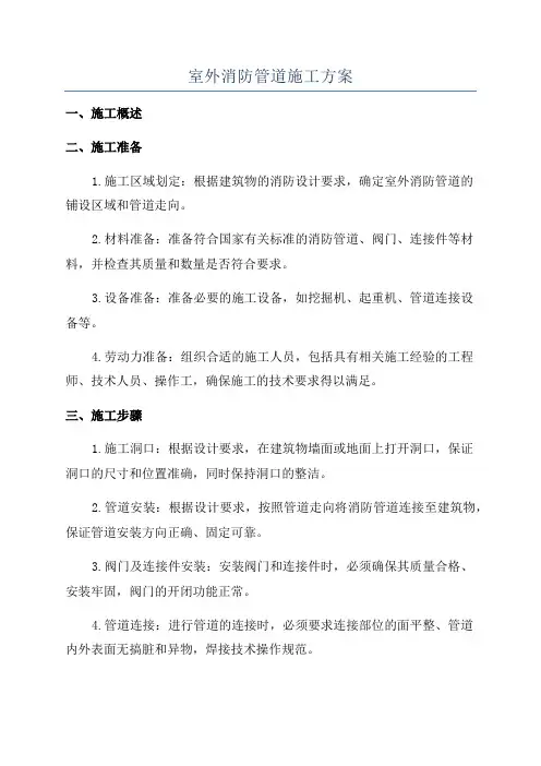 室外消防管道施工方案
