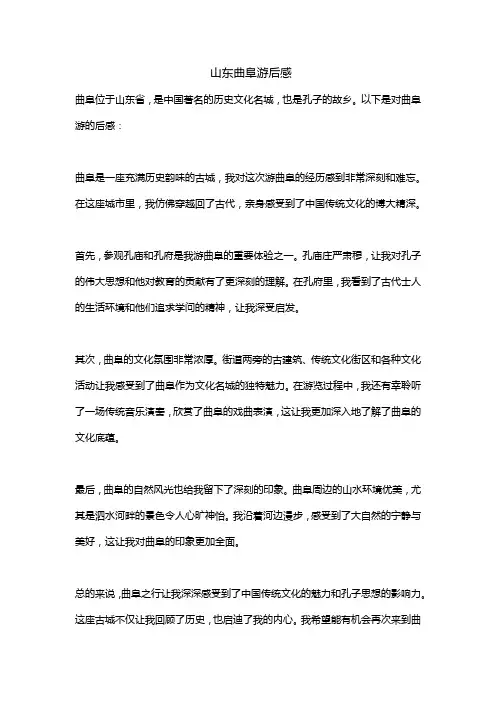 山东曲阜游后感