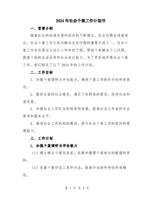 2024年社会个案工作计划书