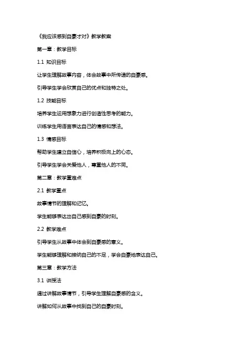 《我应该感到自豪才对》教学教案