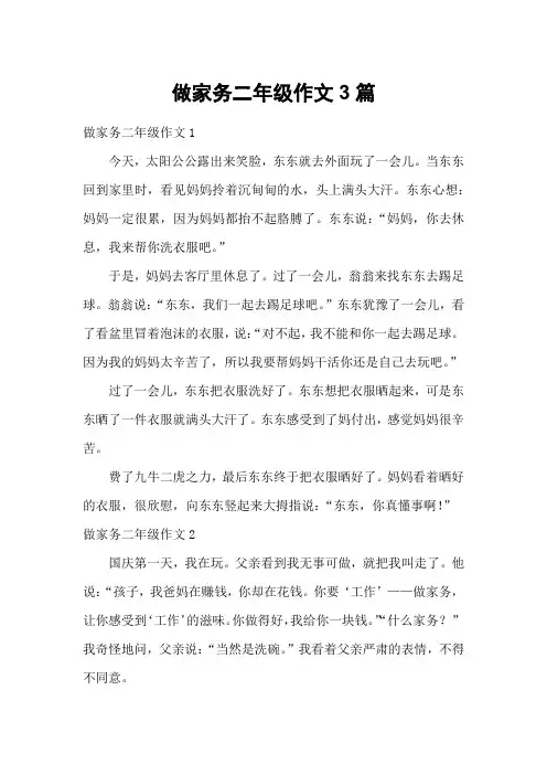 做家务二年级作文3篇